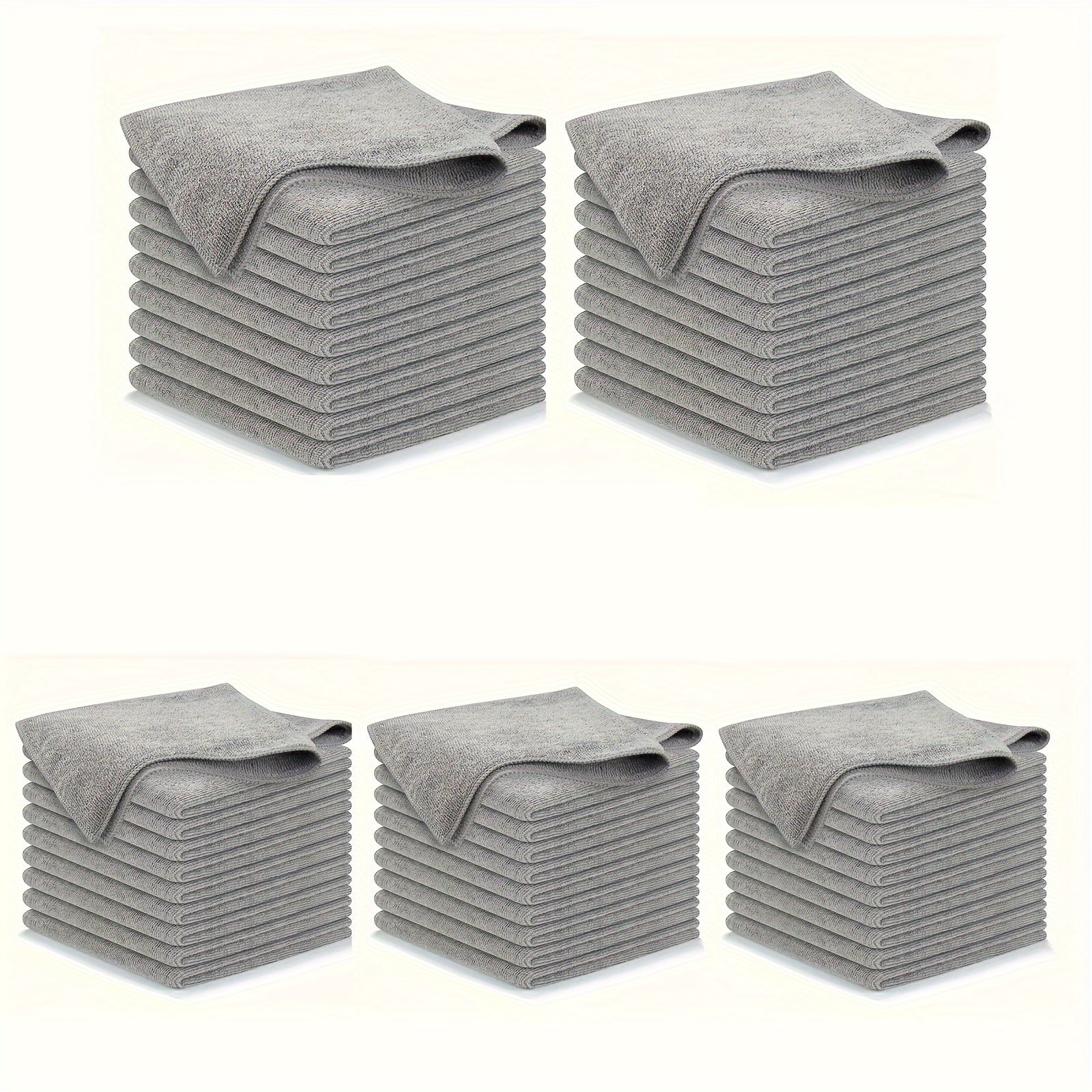 Ultra-Fine Fiber Kitchen Cleaning Cloths – 5/10/20/50/100pcs Light Gray, Soft & Absorbent