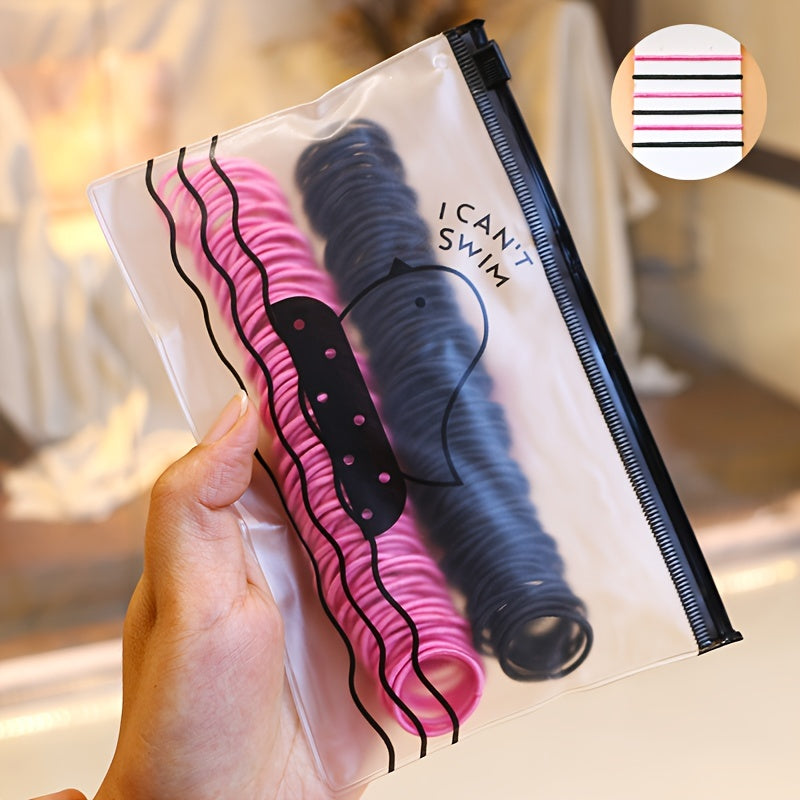 200pcs Cute Hair Elastics – Colorful Soft Hair Ties for Kids & Girls