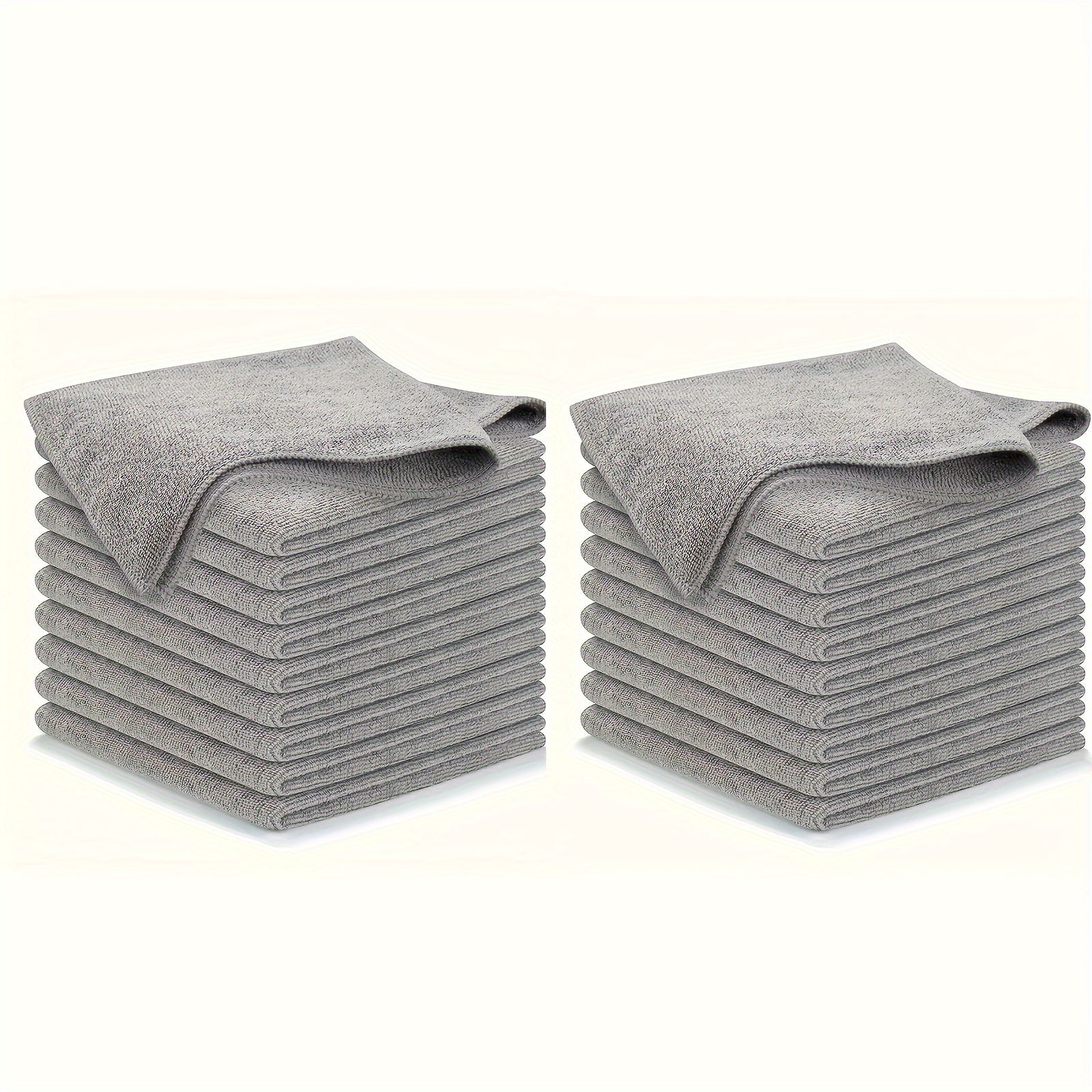 Ultra-Fine Fiber Kitchen Cleaning Cloths – 5/10/20/50/100pcs Light Gray, Soft & Absorbent