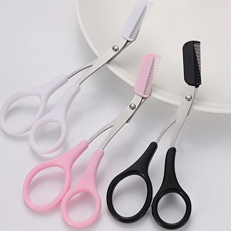 Eyebrow Trimmer Scissors with Comb – Facial Hair Removal & Grooming Tool for Shaping and Styling