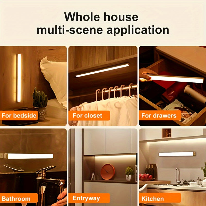 Wireless Motion Sensor LED Light – USB Rechargeable, Ultra-Slim Magnetic Cabinet Lamp for Kitchen, Hallways & Wardrobes