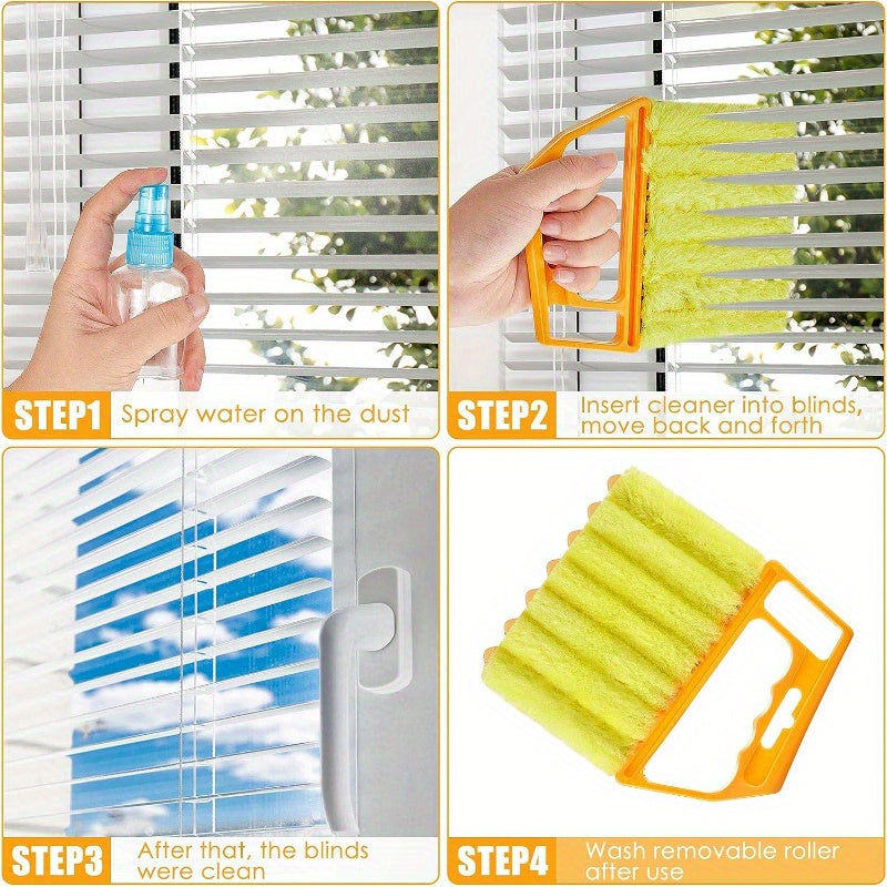 1pc Microfibers Washable Window Cleaning Brushes For Effortless Dust Collection And Blinds Cleaning